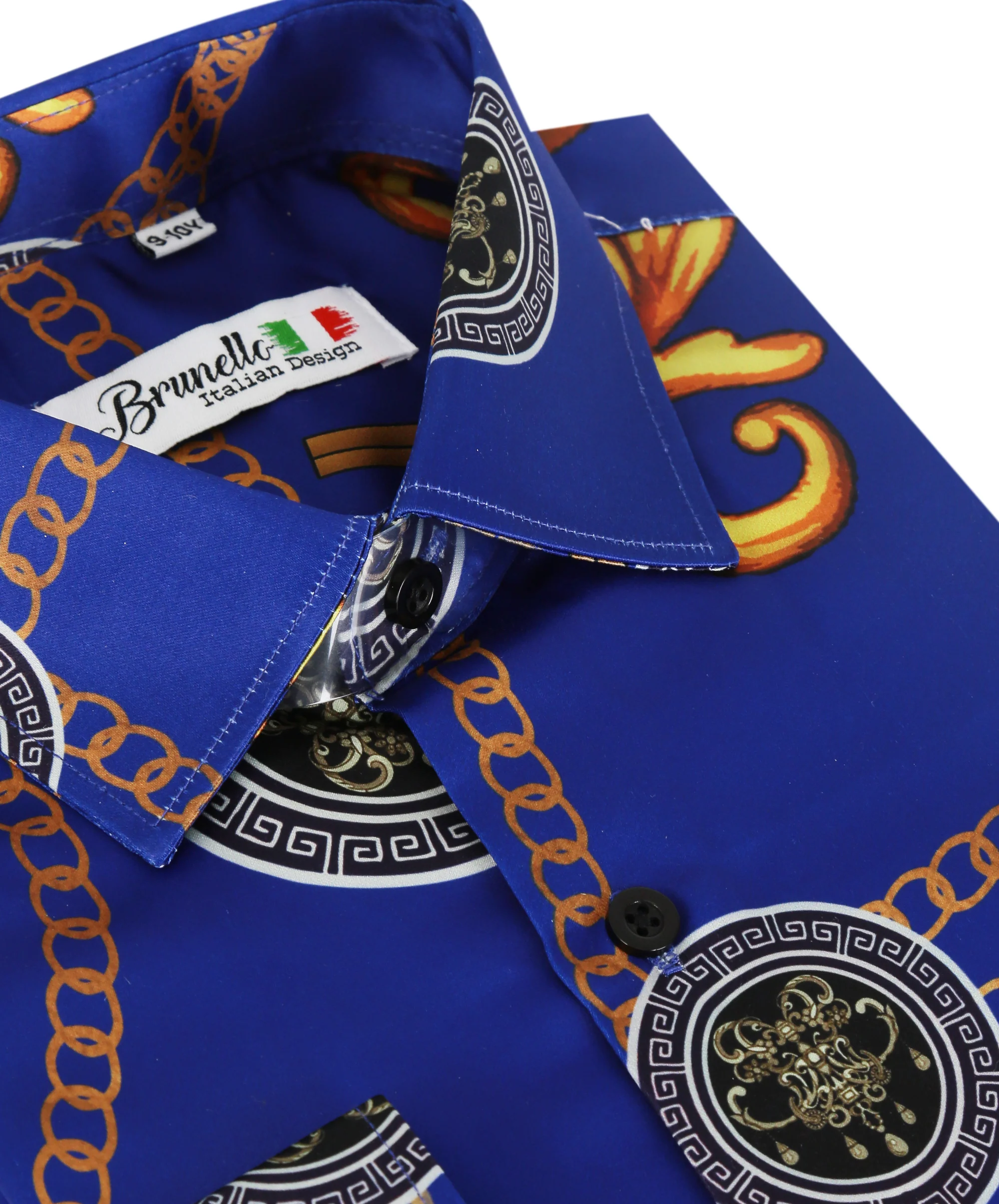 Men's Long Sleeve Printed Satin Shirt - Saks and Blue - Image 3