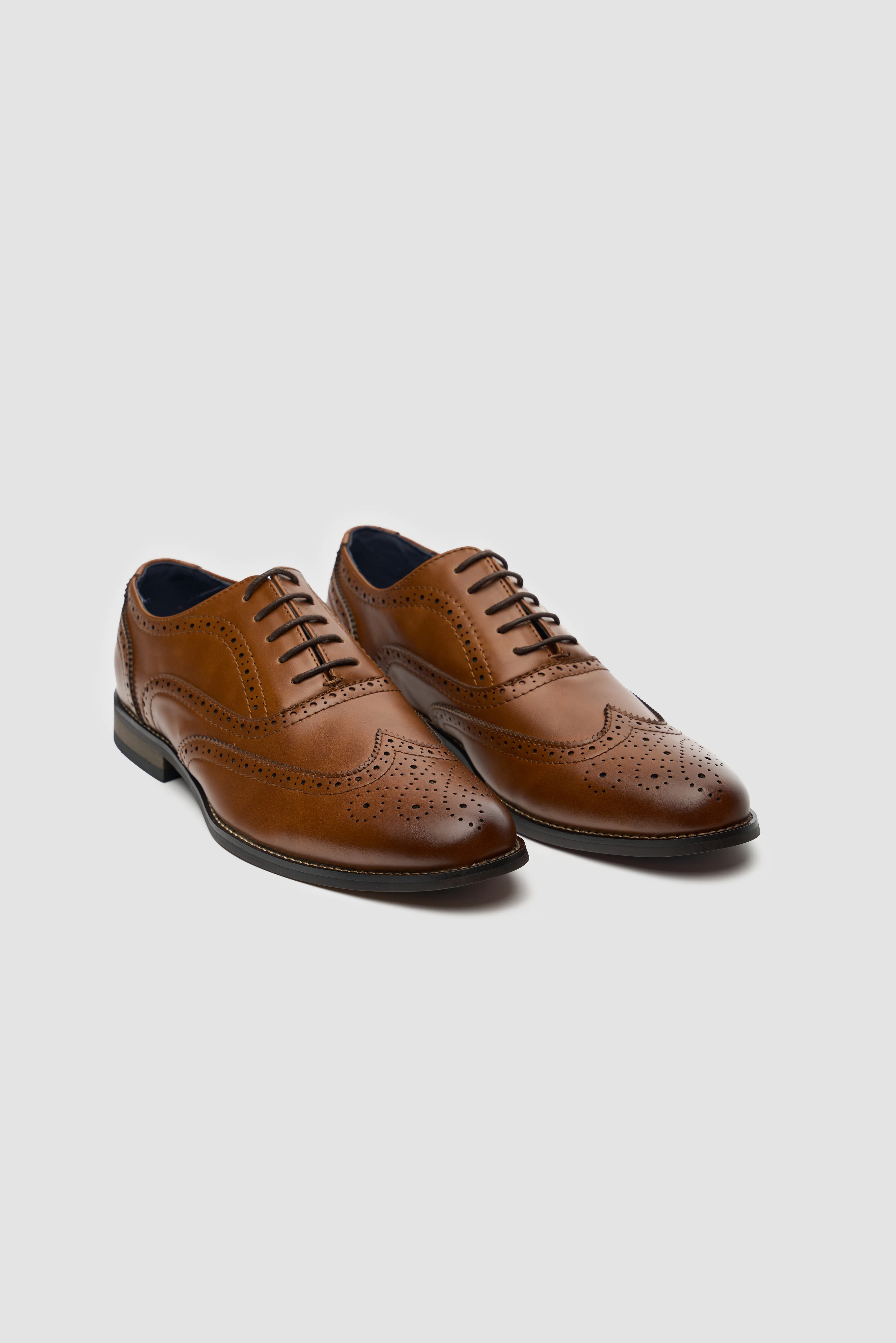 Men's Oxford Brogue Shoes - CLARK - Tan Brown