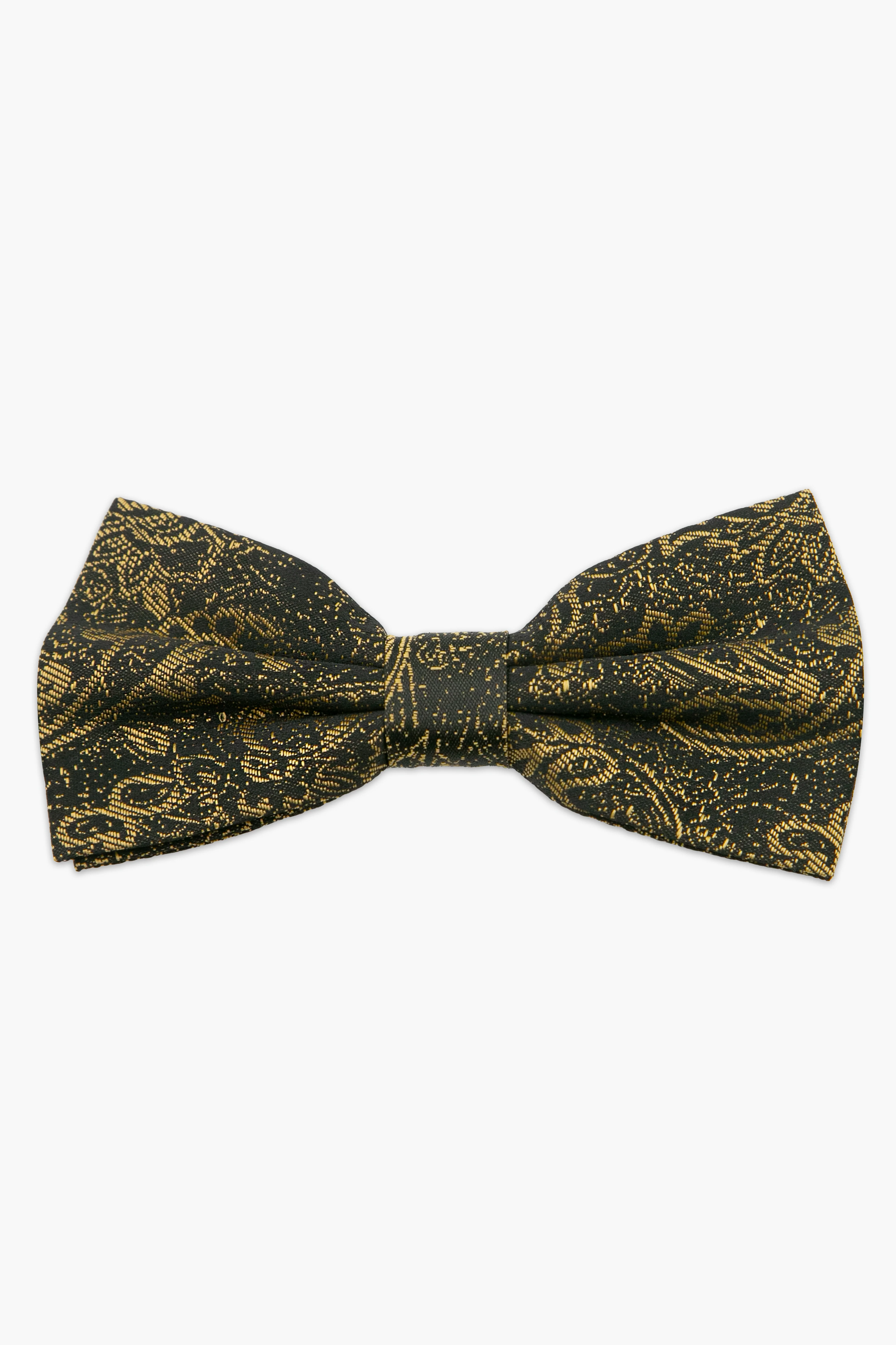 Men's Paisley Pre-Tied Dickie Bow Tie - Gold