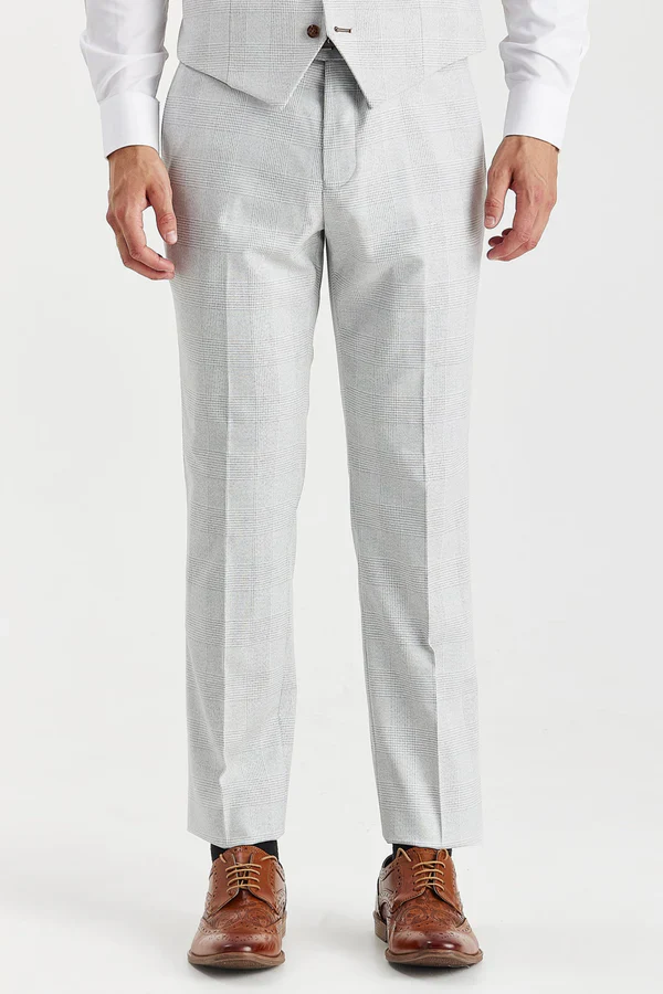 Men's Herringbone Check Suit Tailored Fit Suit - MARK STONE - Stone Beige - Image 5