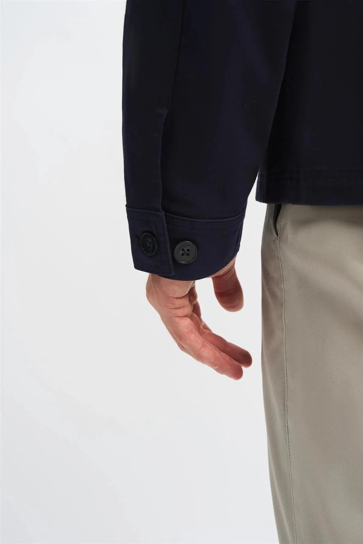 Men’s Regular Fit Cotton Overshirt - Acardi - Navy Blue - Image 5