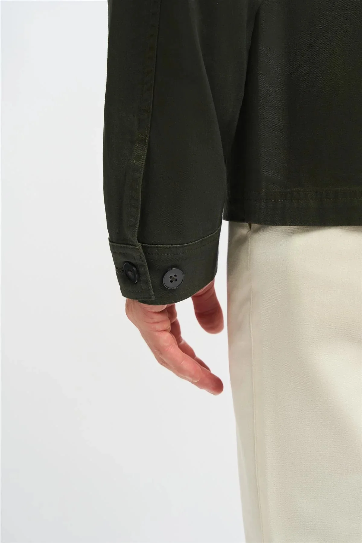 Men’s Regular Fit Cotton Overshirt - Acardi - Olive Green - Image 5