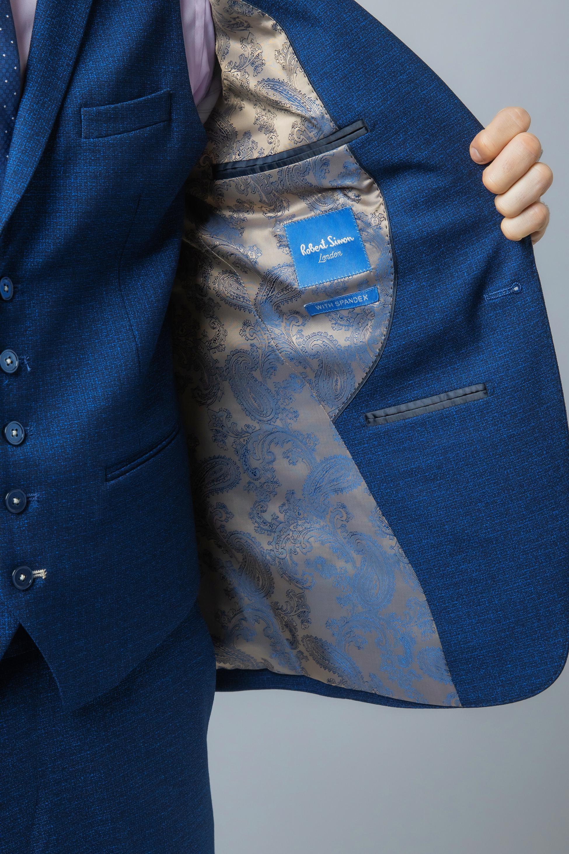 Men's Slim Fit Suit Jacket - MATEO - Indigo Blue - Image 5