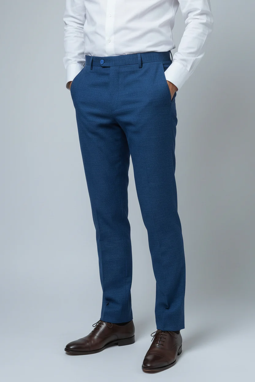 Men's Slim Fit Trousers - MATEO - Indigo Blue