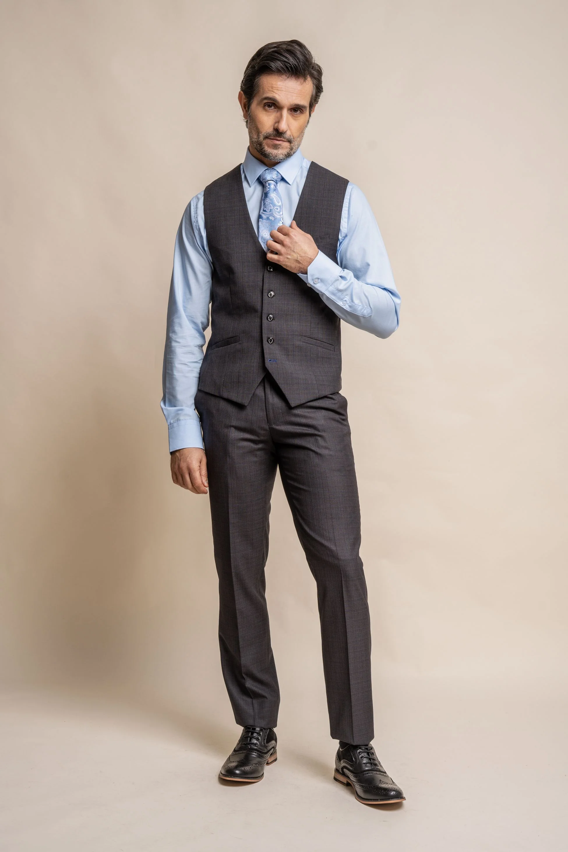 Men's Slim Fit Formal Suit - SEEBA Graphite - Dark Grey - Image 4