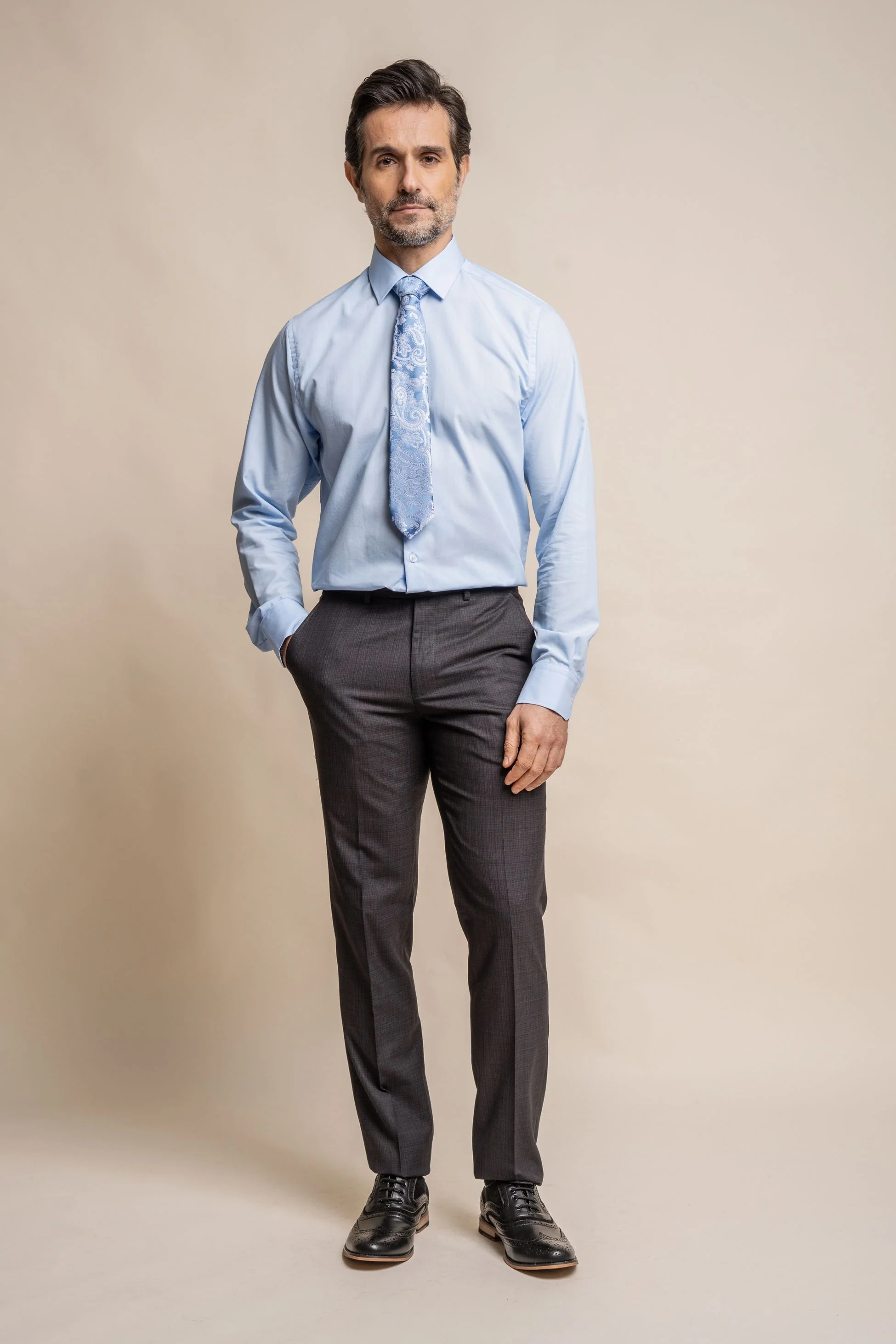 Men's Slim Fit Formal Suit - SEEBA Graphite - Dark Grey - Image 7