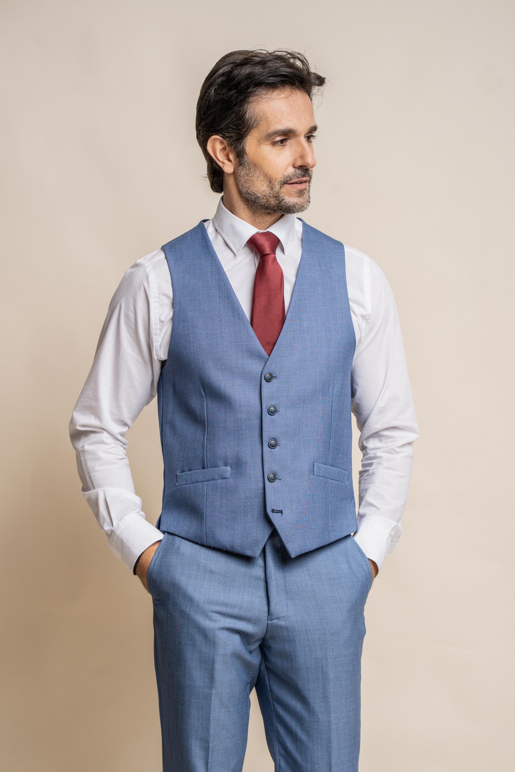 Men's Slim Fit Suit - BLUE JAY - Jay Blue - Image 5