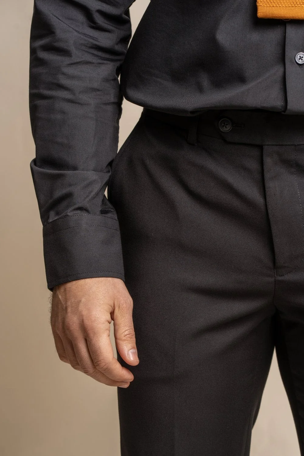 Men's Slim Fit Formal Black Trousers - MARCO - Black - Image 4