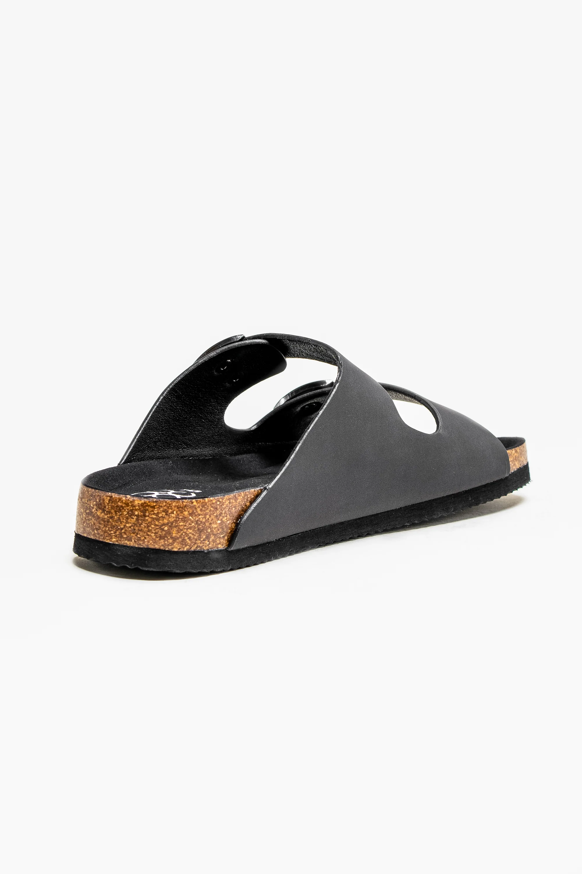 Men's Buckle-Strap Cork Slider Sandals - DAYTONA - Black - Image 3