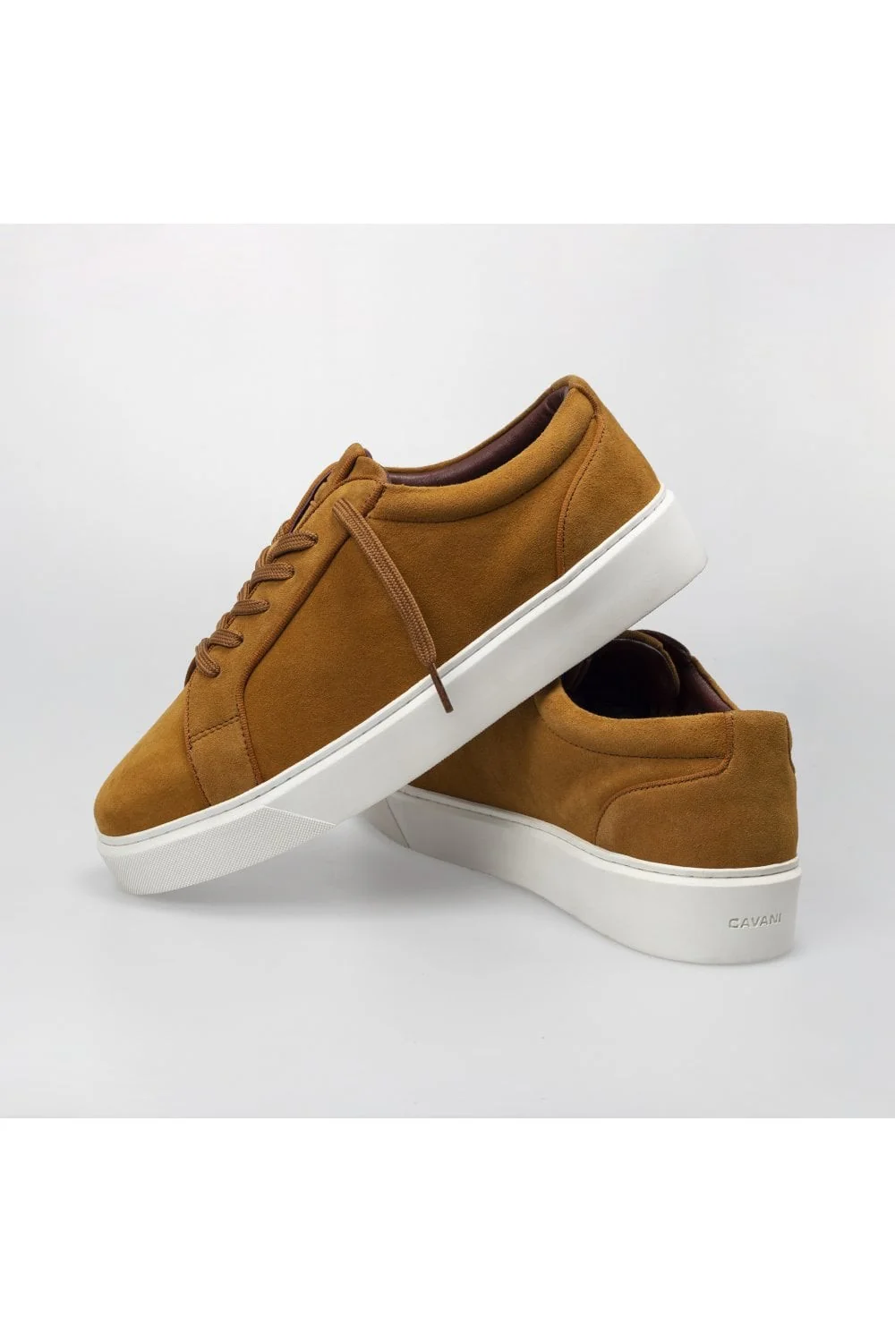 Men's Thick Rubber Sole Lace Up Sneakers - Mustard - Image 4