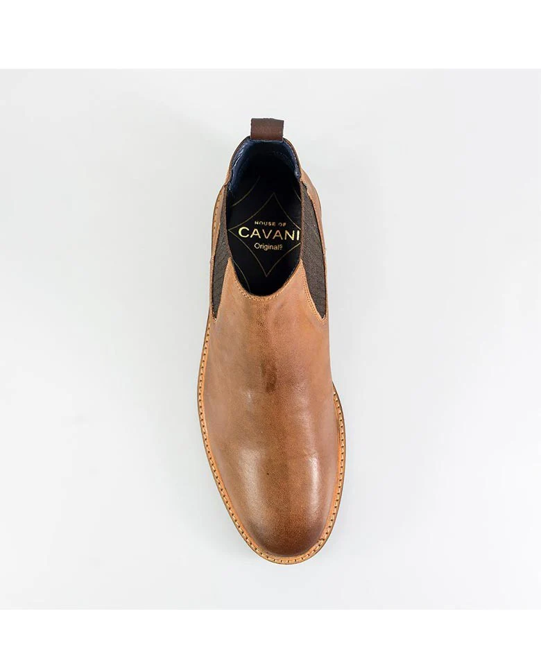 Men's Suede Low Ankle Slip On Chelsea Boots - ARIZONA - Tan Brown - Image 3