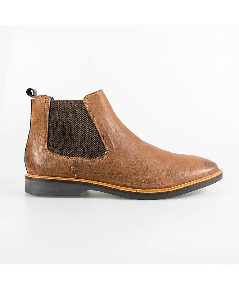 Men's Suede Low Ankle Slip On Chelsea Boots - ARIZONA - Tan Brown - Image 4