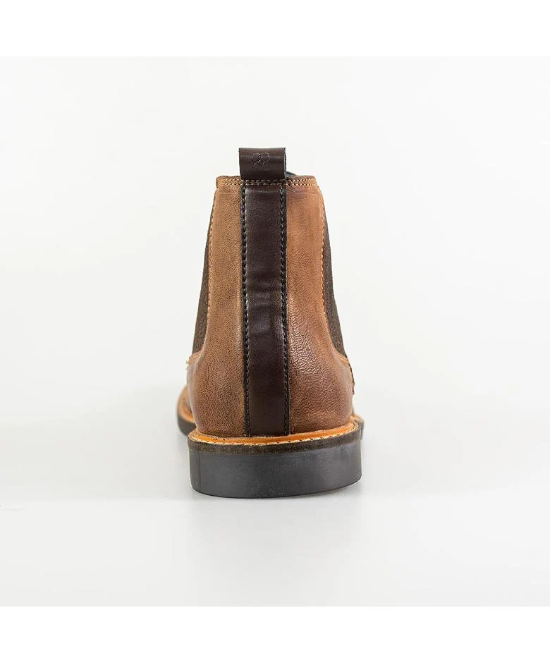 Men's Suede Low Ankle Slip On Chelsea Boots - ARIZONA - Tan Brown - Image 5