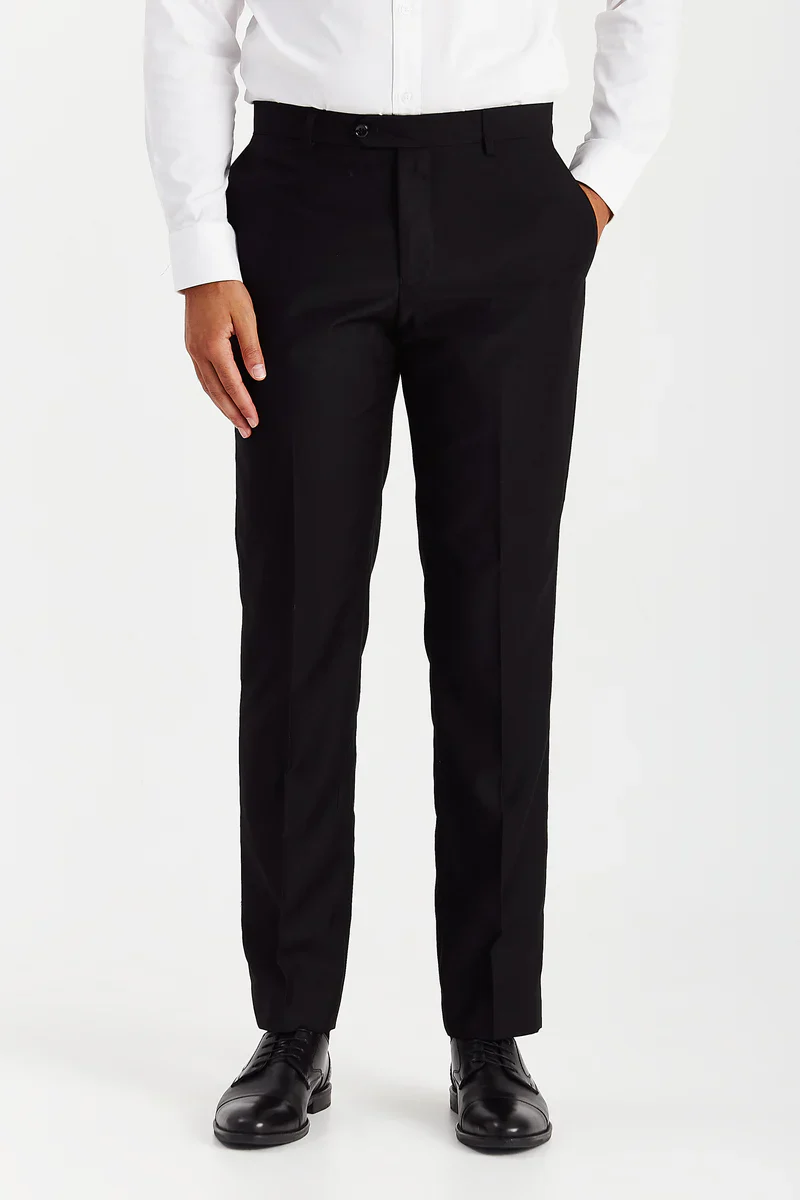 Men's Tailored Fit Black Suit - PARKER - Black - Image 6