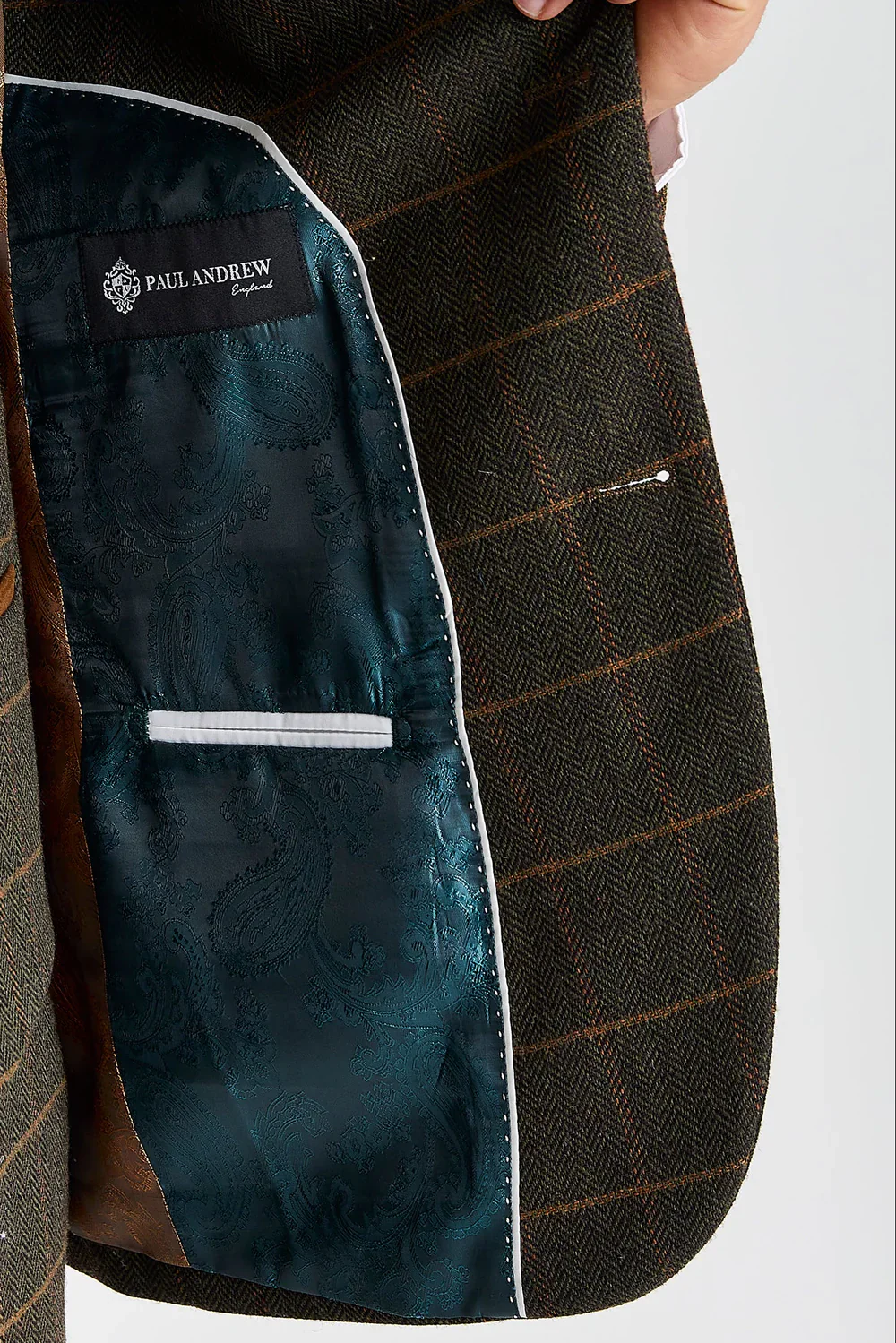 Men's Tweed Retro Windowpane Formal Suit - HARRIS - Green - Image 9