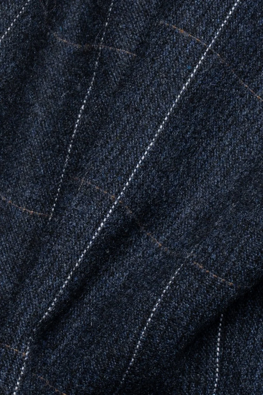 Men's Windowpane Check Wool Navy Blue Suit Jacket - ANGELS - Navy Blue - Image 5
