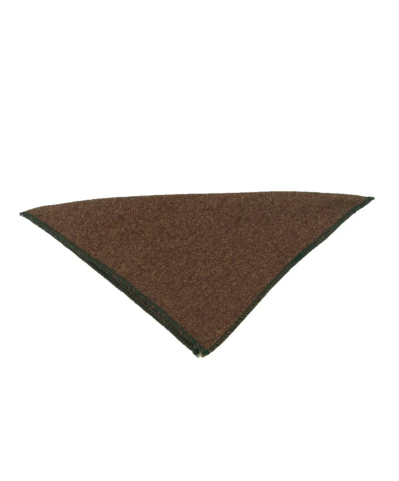 Men's & Boys Herringbone Tweed Pocket Handkerchief - Brown - Image 3