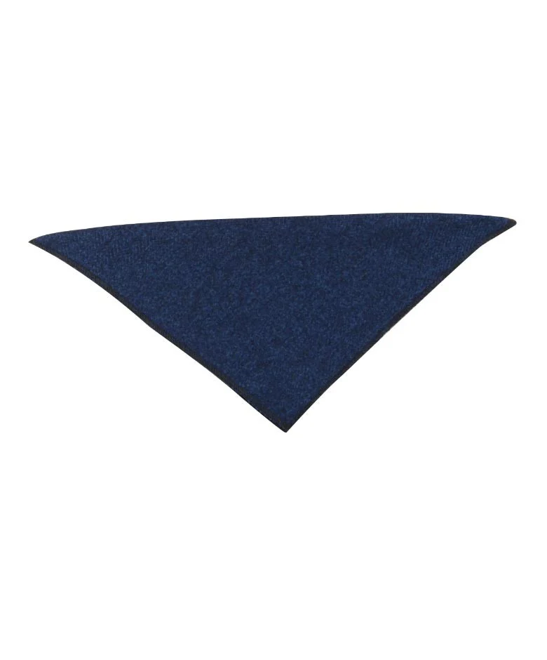 Men's & Boys Herringbone Tweed Pocket Handkerchief - Indigo Blue - Image 4