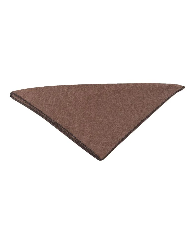 Men's & Boys Herringbone Tweed Pocket Handkerchief - Tan Brown - Image 4