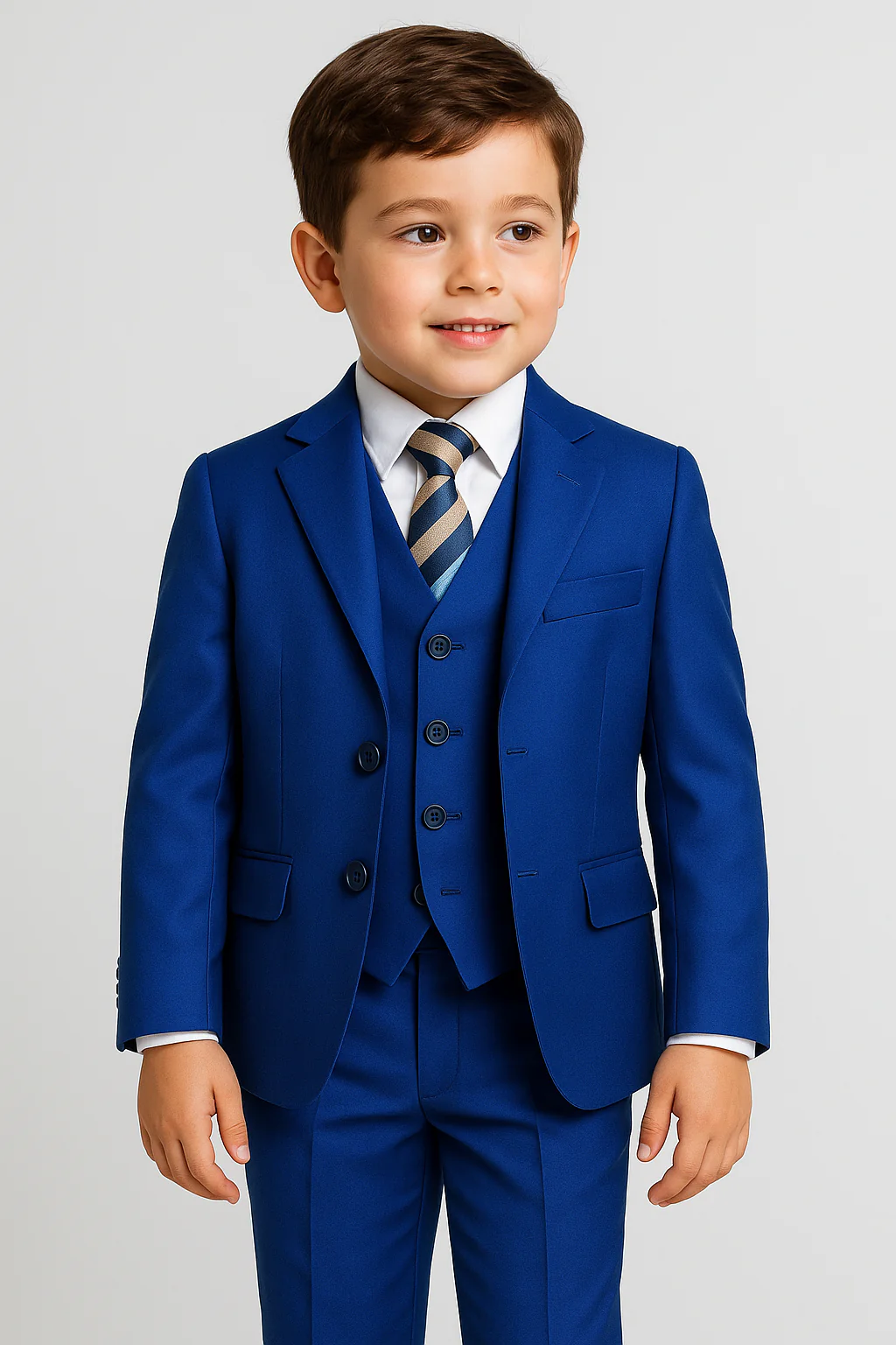 Boys Italian Cut Formal Suit - Royal Blue