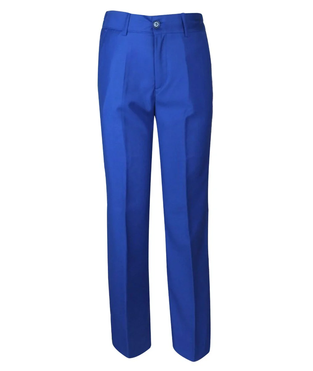 Boys Italian Cut Formal Suit - Royal Blue - Image 6