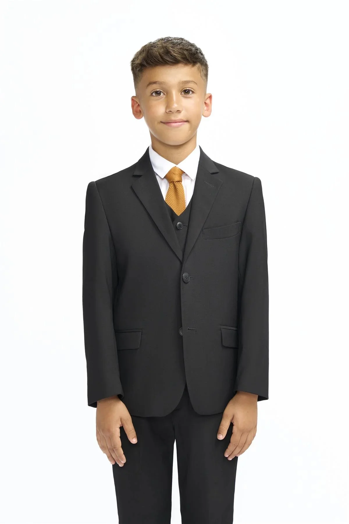 Boys 3-Piece Slim Fit Formal Suit - Malibu - Black