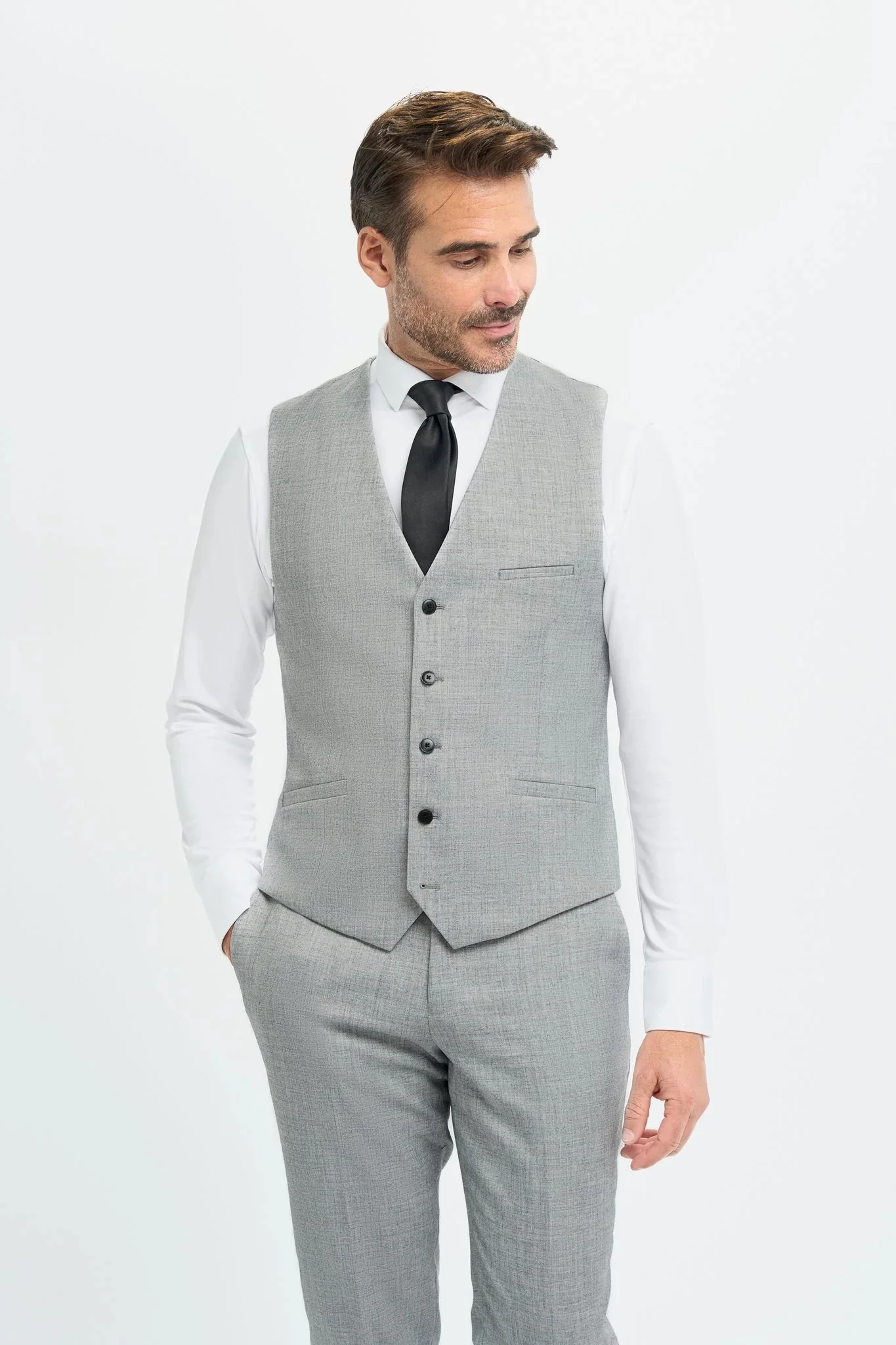 Men’s Slim Fit Formal Waistcoat - Malibu – Grey