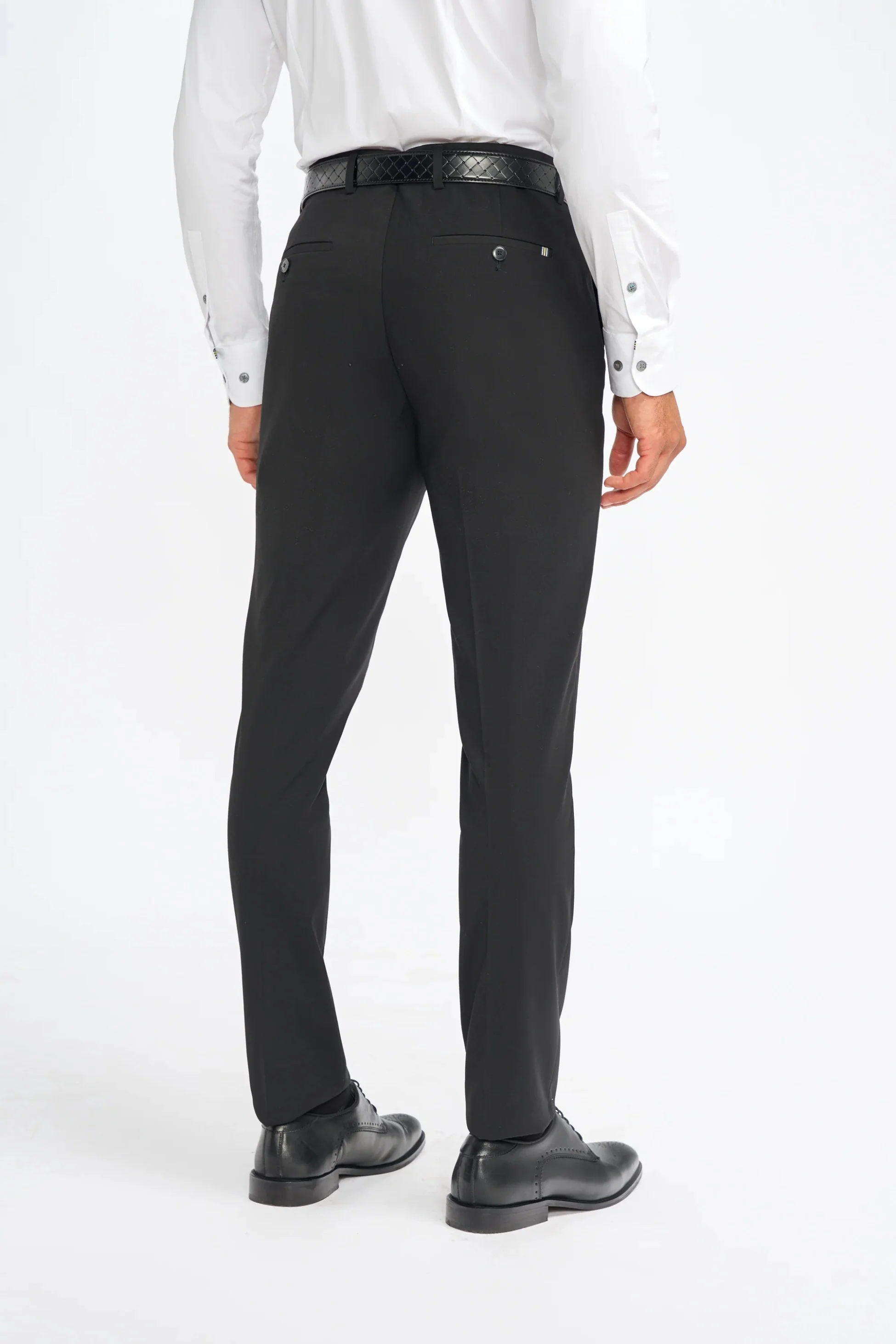 Men’s Slim Fit Formal Dress Trousers - Malibu - Black - Image 2