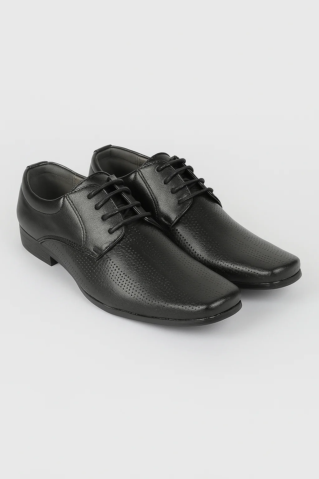 Boys Lace Up Derby Shoes - BRIGHTON Black - Black - Image 3