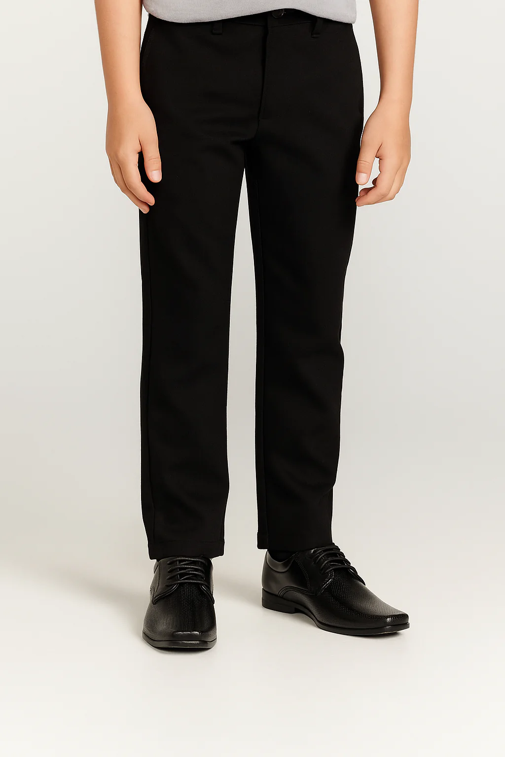 Boys Lace Up Derby Shoes - BRIGHTON Black - Black - Image 4