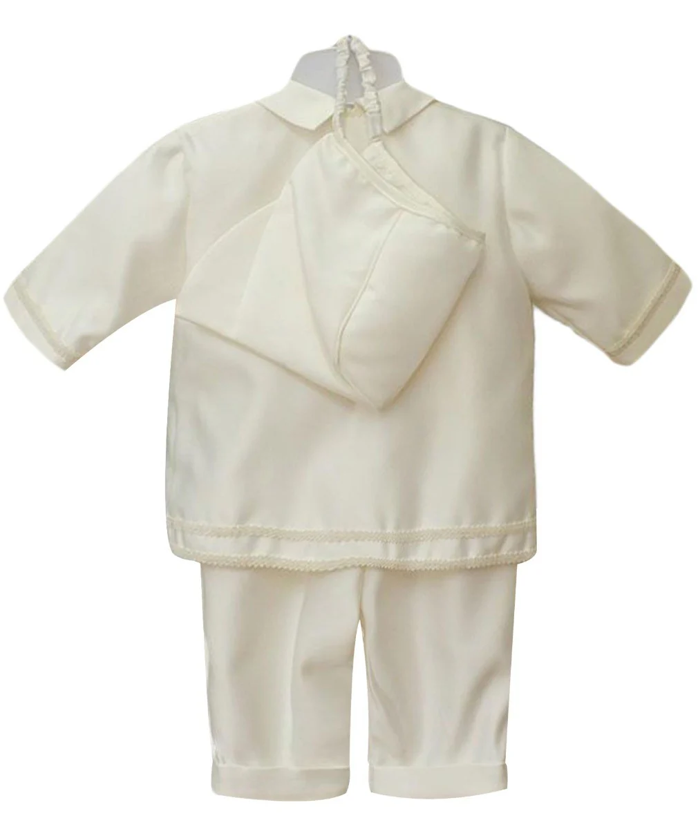 Baby Boys All In One Christening Suit - Ivory - Image 3