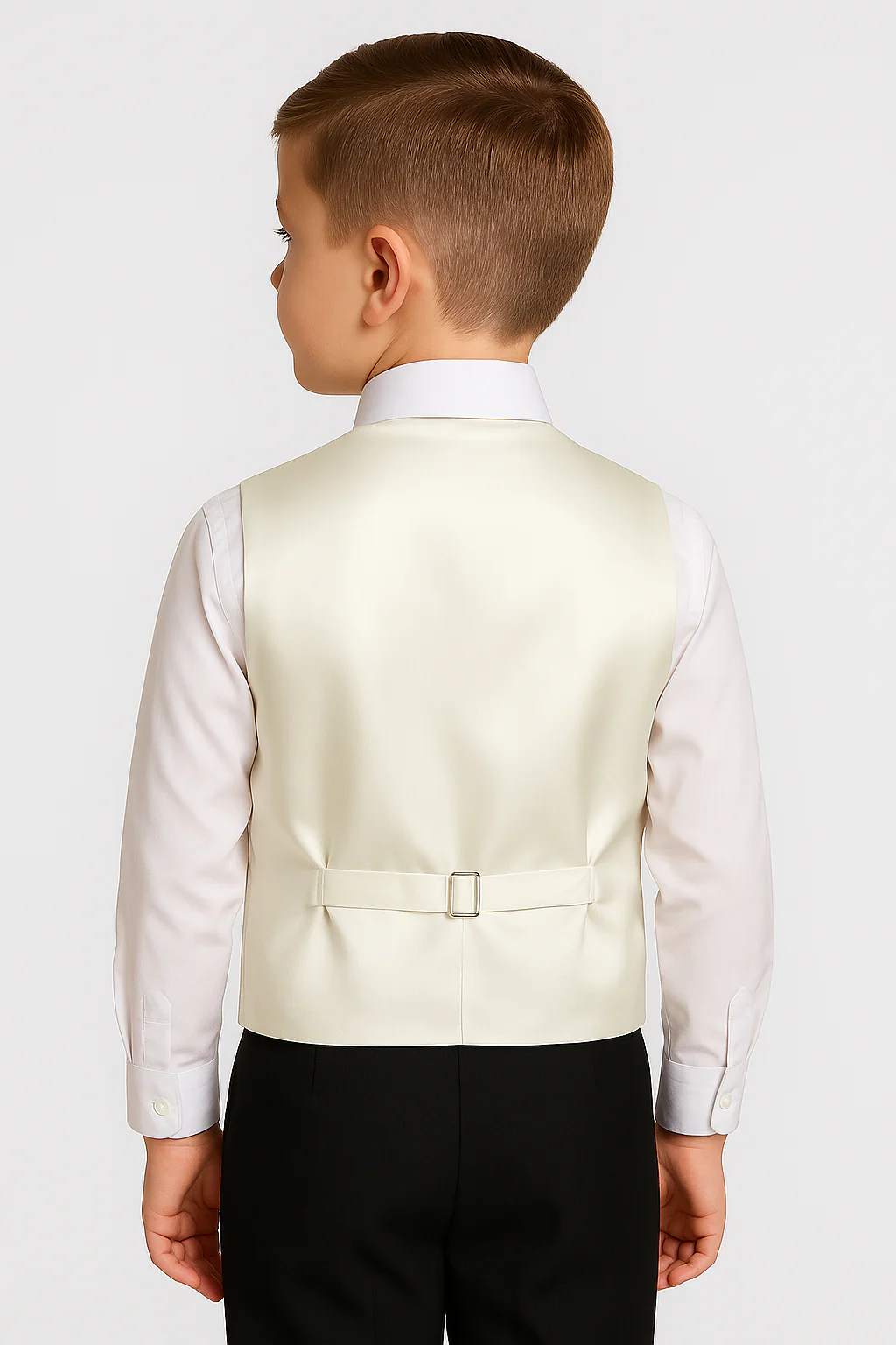 Boys Satin Waistcoat & Cravat Set - Ivory - Image 2