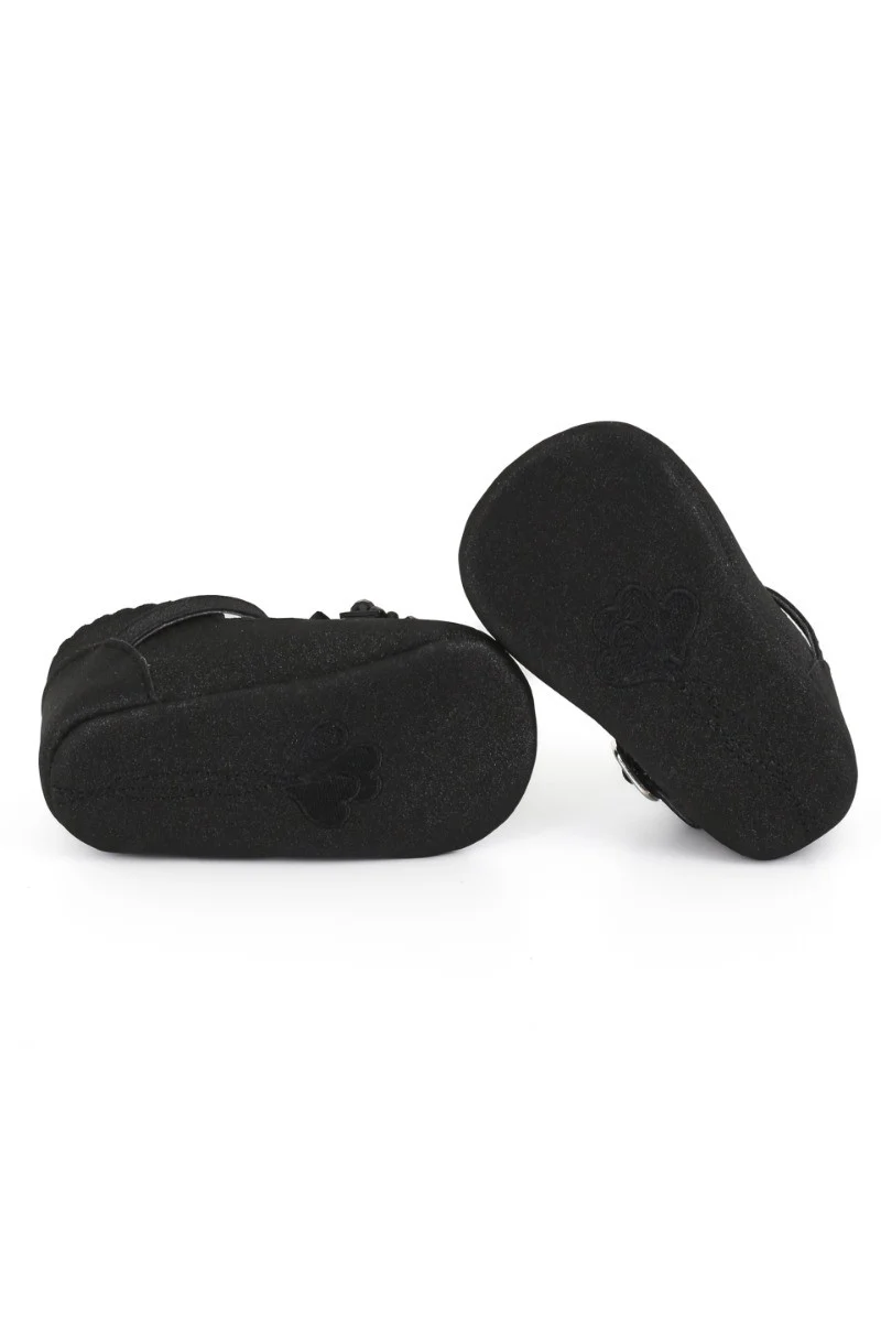Baby Girls Pre-walker Shoes with Beaded Embellishmen - Black - Image 4
