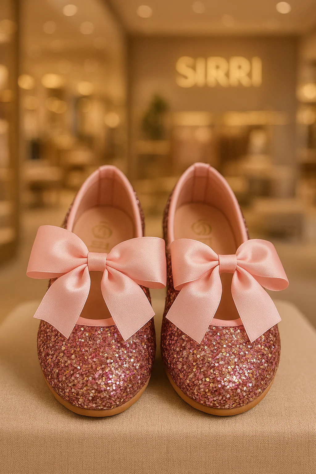 Girls Sequin Ballerina Flat Pumps - LOLA - Lilac