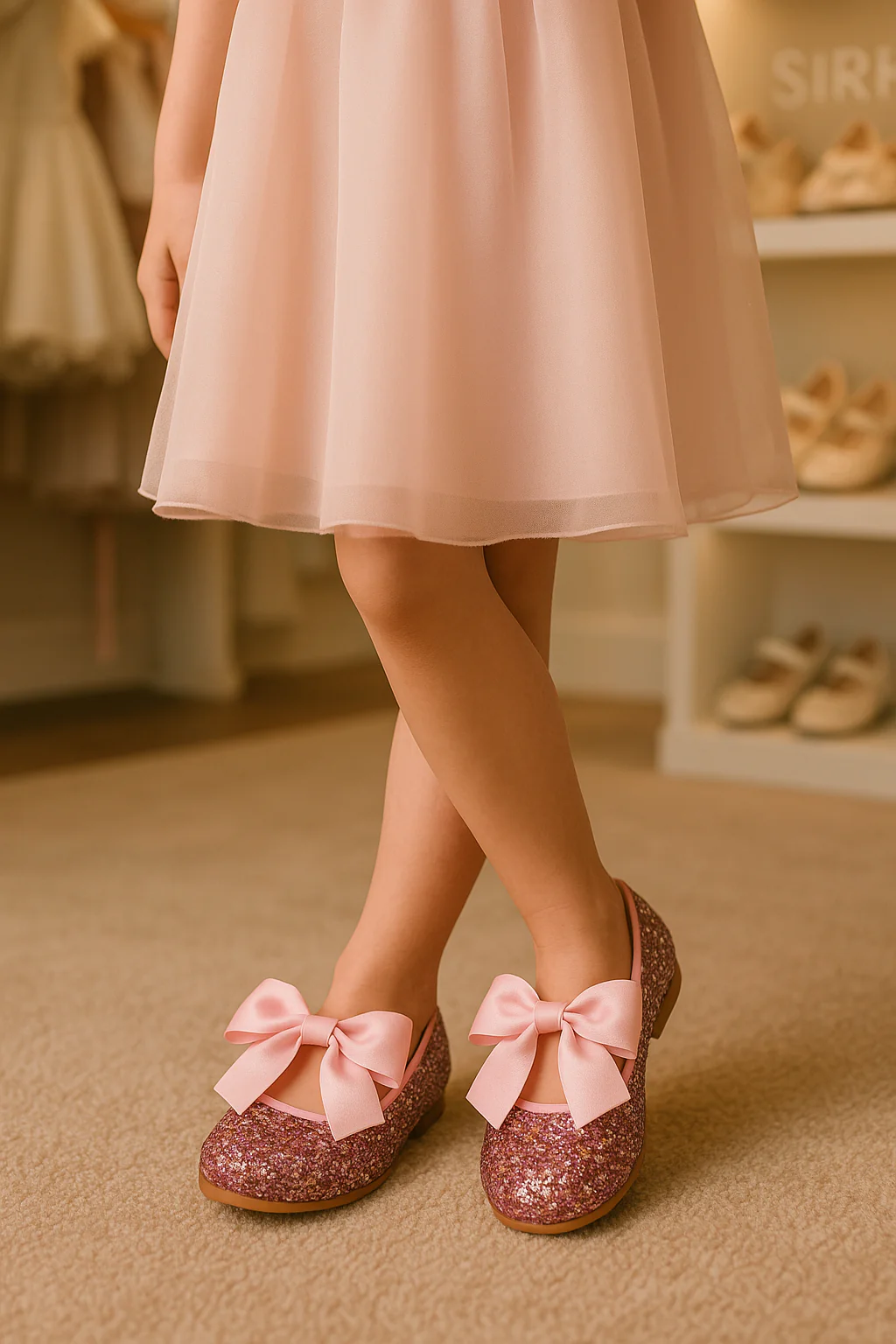Girls Sequin Ballerina Flat Pumps - LOLA - Lilac - Image 2