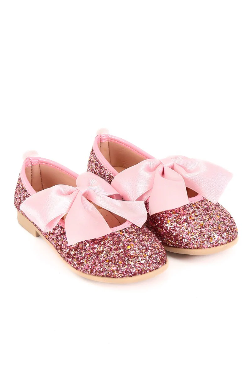 Girls Sequin Ballerina Flat Pumps - LOLA - Lilac - Image 4