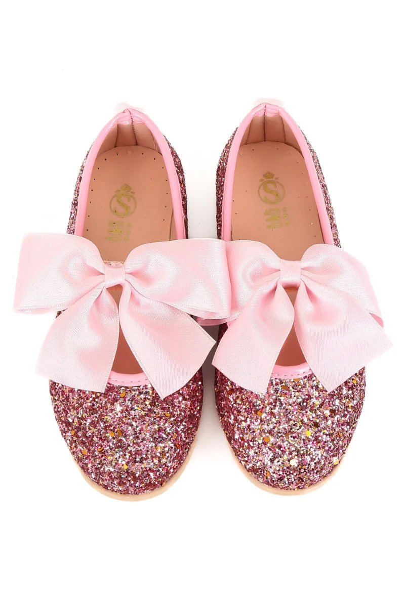 Girls Sequin Ballerina Flat Pumps - LOLA - Lilac - Image 5