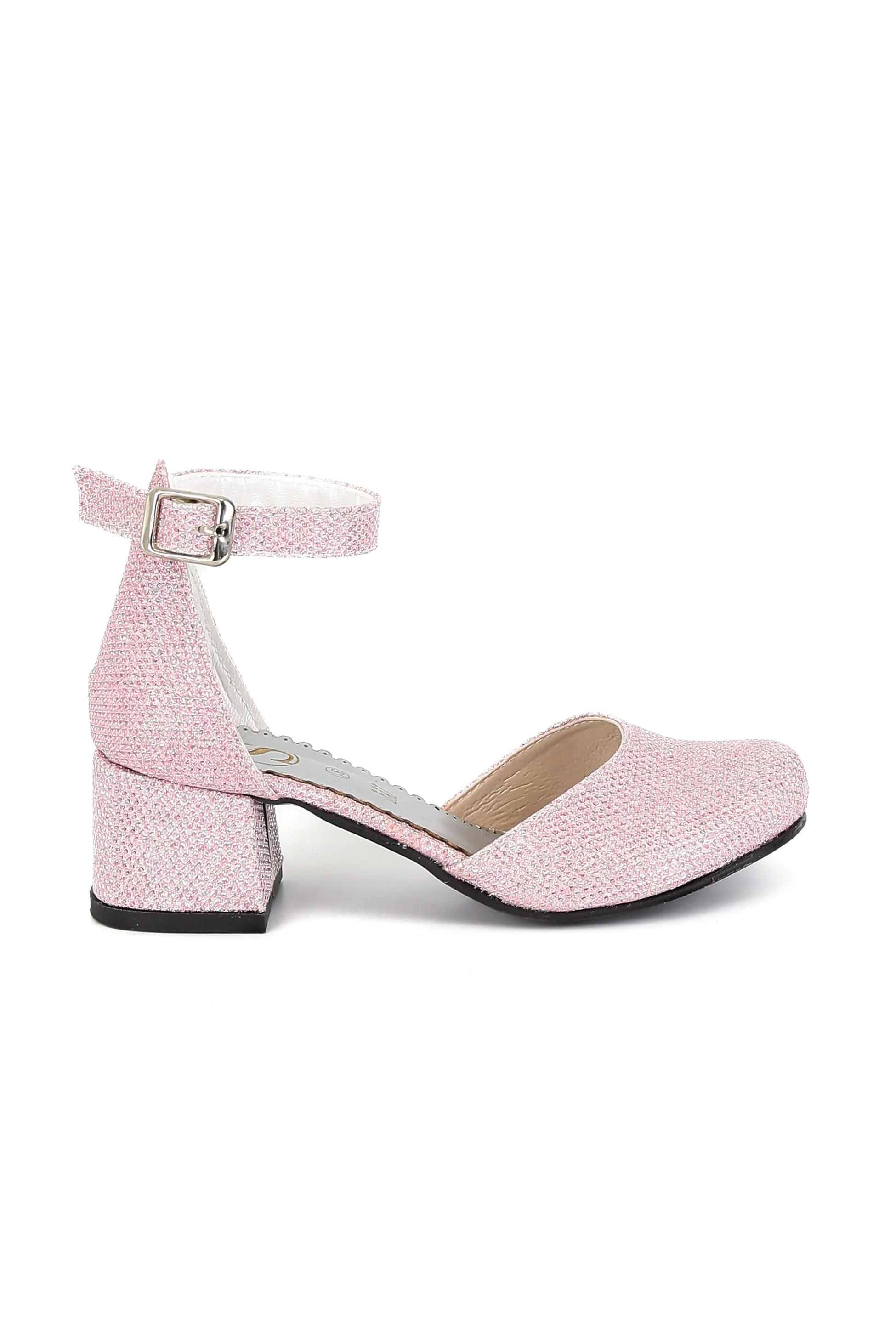 Girls Mary Jane Block Heel Pink Shoes - BUENE - Pink - Image 3