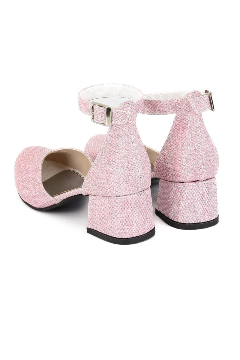 Girls Mary Jane Block Heel Pink Shoes - BUENE - Pink - Image 5