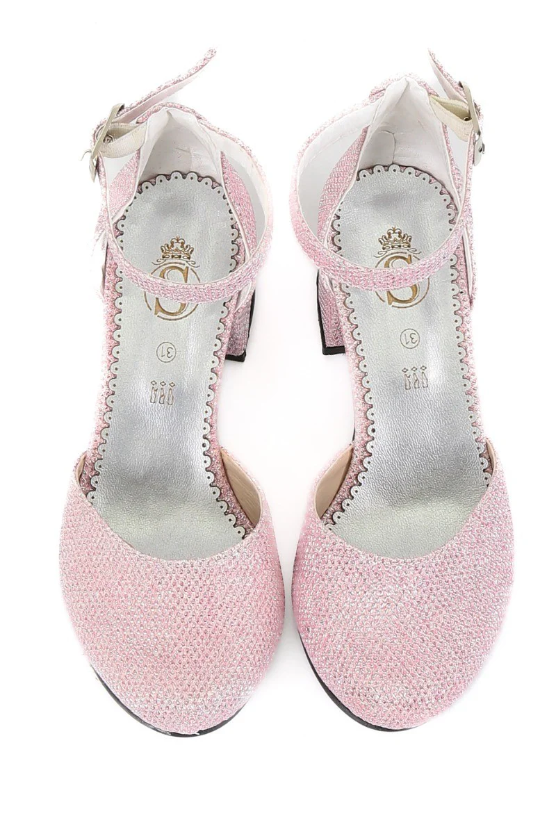 Girls Mary Jane Block Heel Pink Shoes - BUENE - Pink - Image 6