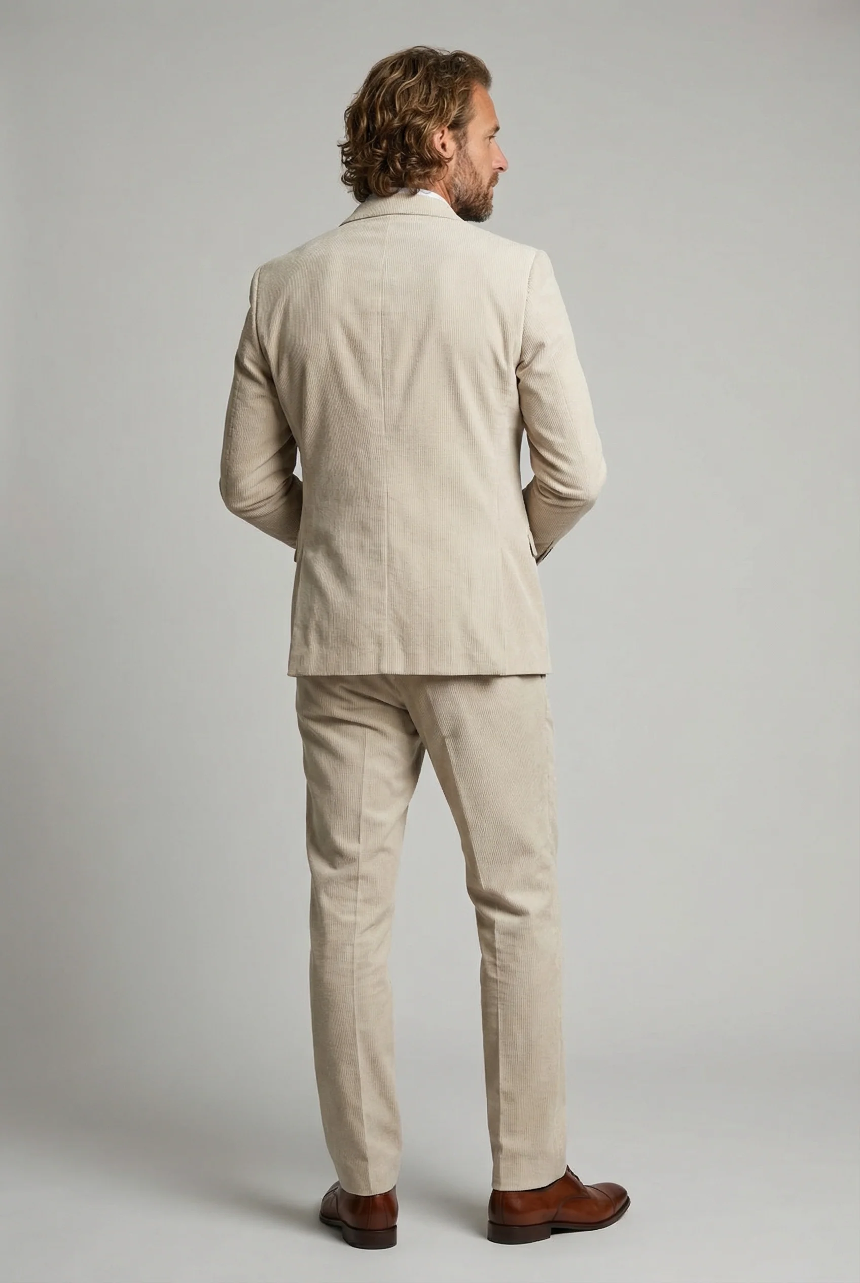 Men’s 2-Piece Cotton-Linen Formal Suit - GIOVANNI CREAM - Image 5