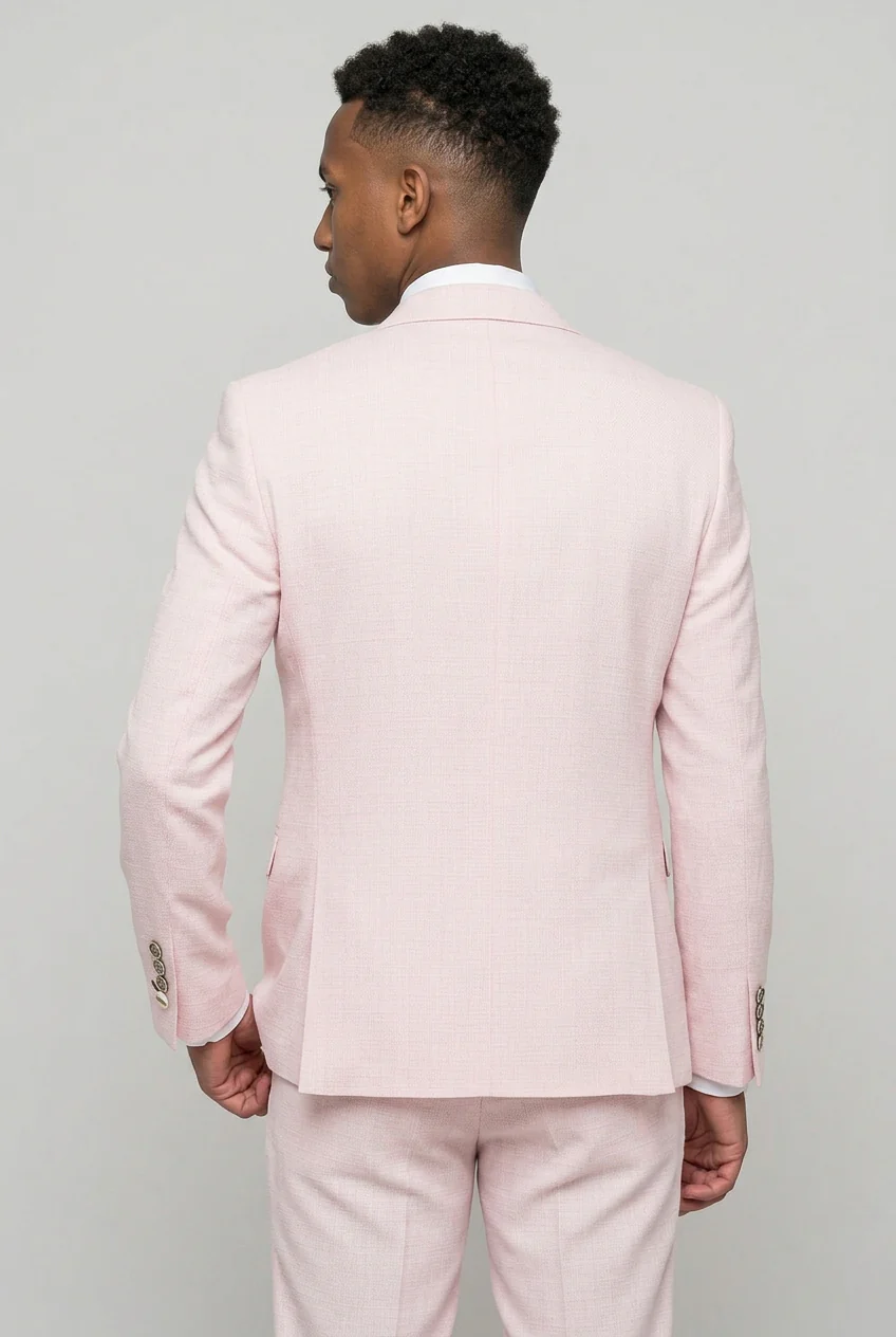 Tropez 2-Piece Textured Prom Suit - Mauve Pink - Image 3