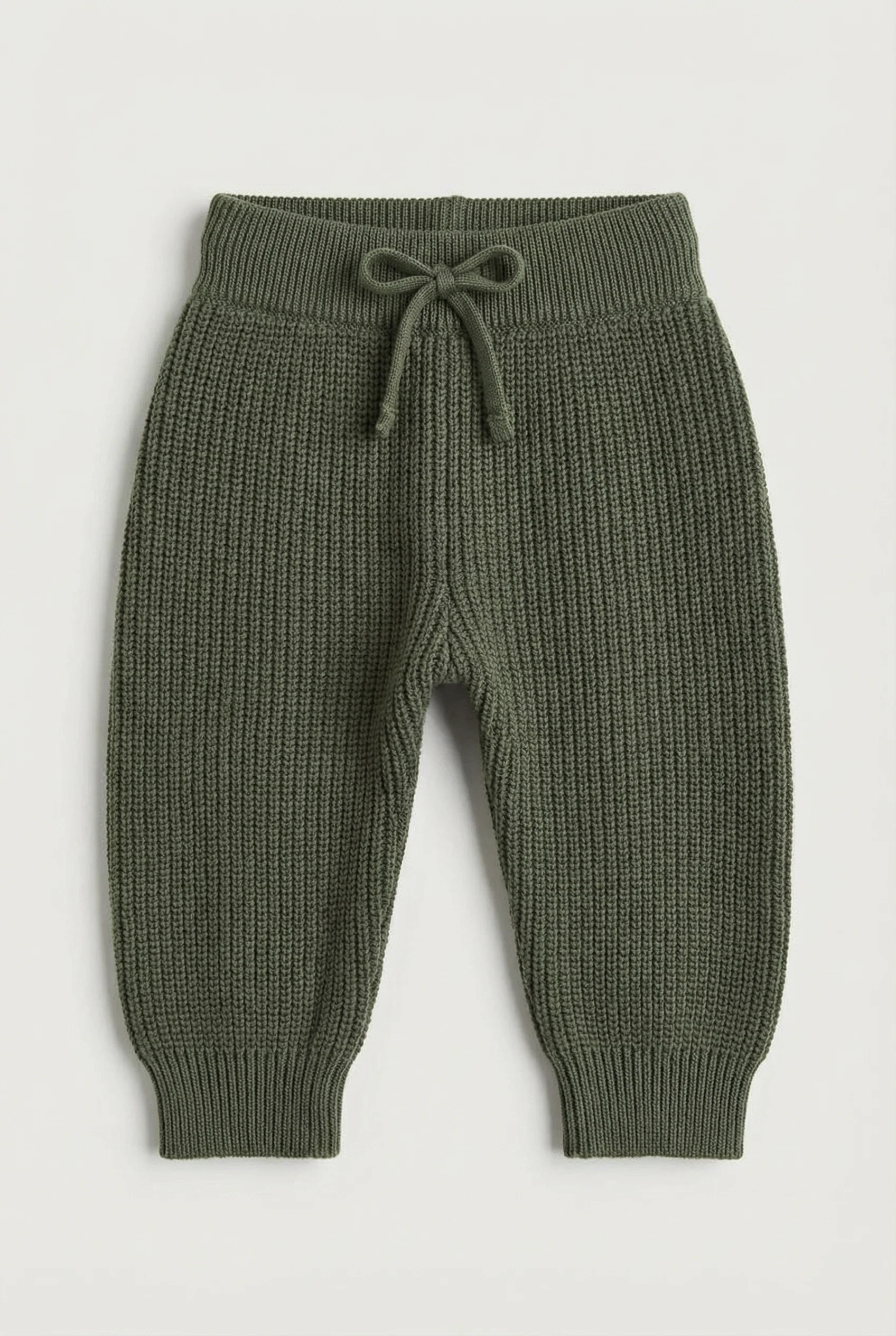 Unisex Baby 2-Piece Ribbed Knit Cardigan & Trousers Lounge Set - Green - Image 5