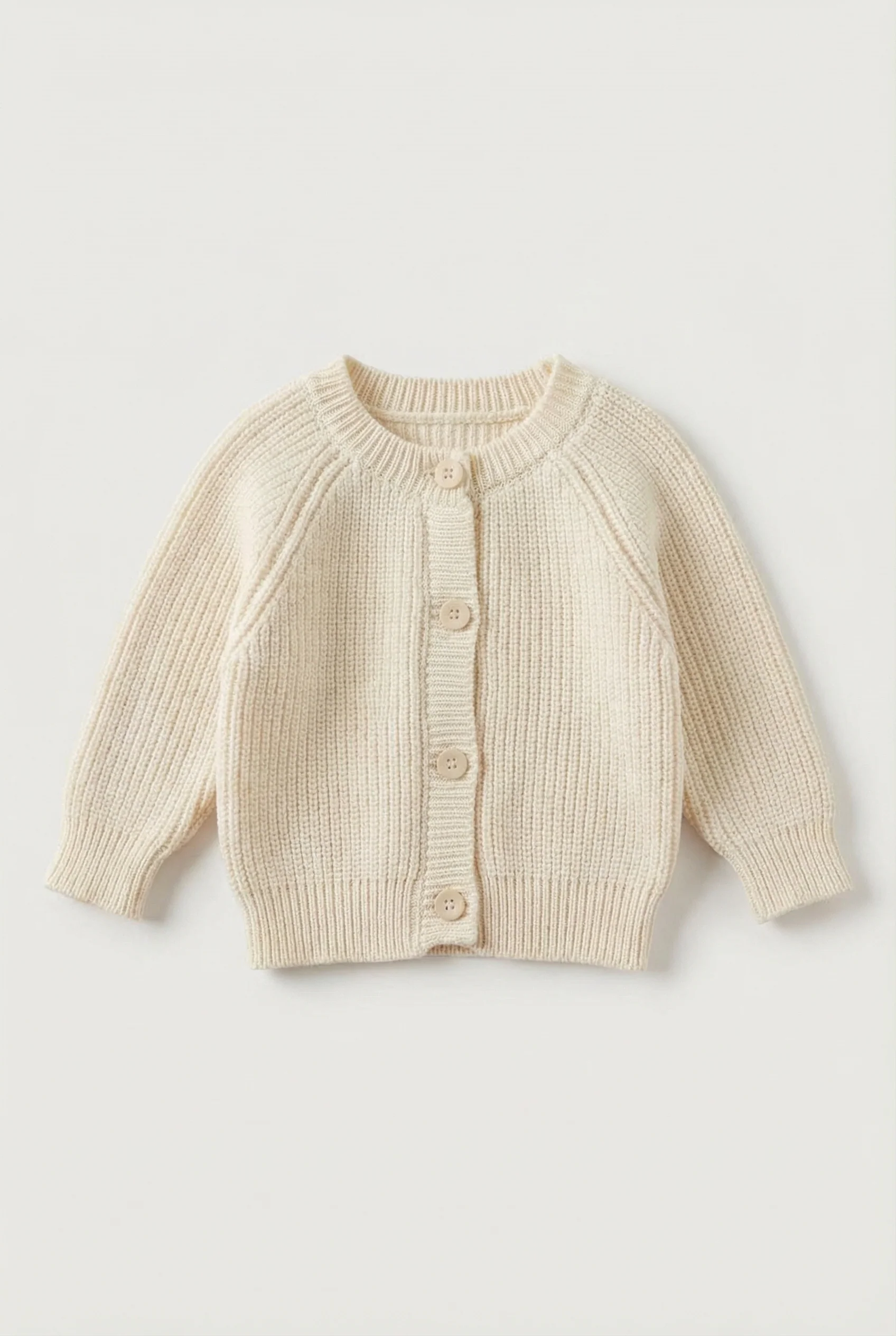 Unisex Baby 2-Piece Ribbed Knit Cardigan & Trousers Lounge Set - Ivory - Image 4