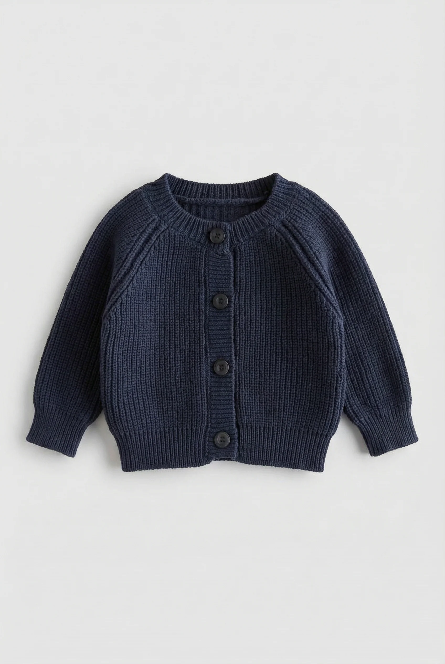 Unisex Baby 2-Piece Ribbed Knit Cardigan & Trousers Lounge Set - Navy - Image 4