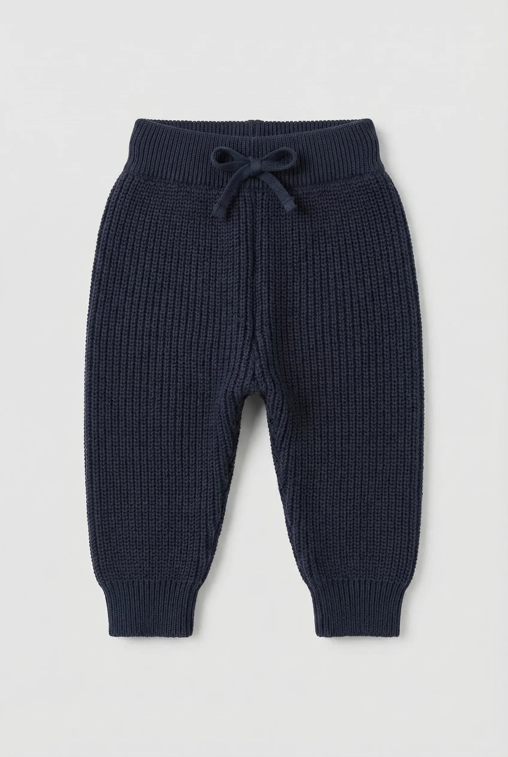 Unisex Baby 2-Piece Ribbed Knit Cardigan & Trousers Lounge Set - Navy - Image 5