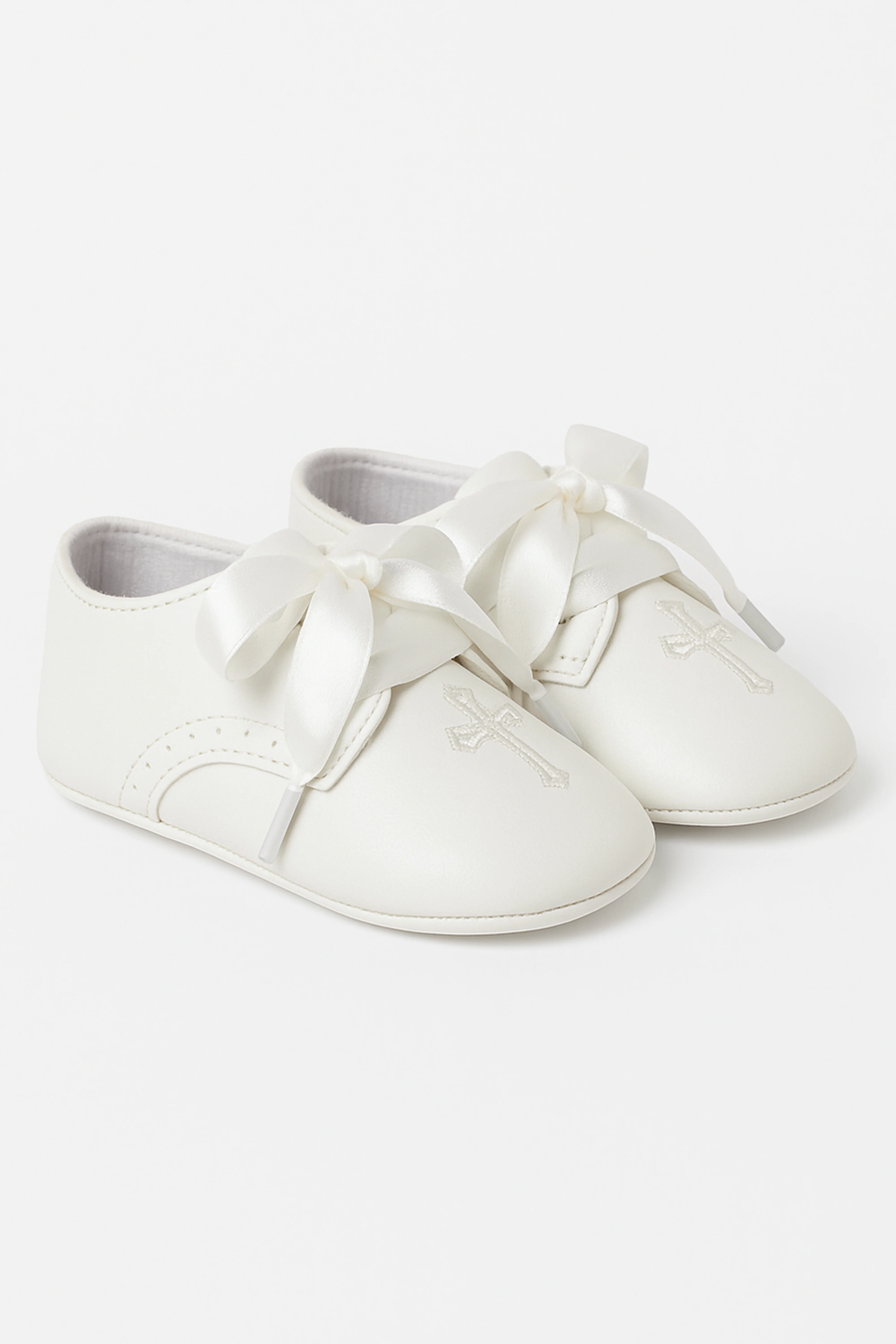 Unisex Christening Baby Pre-Walkers Shoes - 912 - Ivory - Image 3