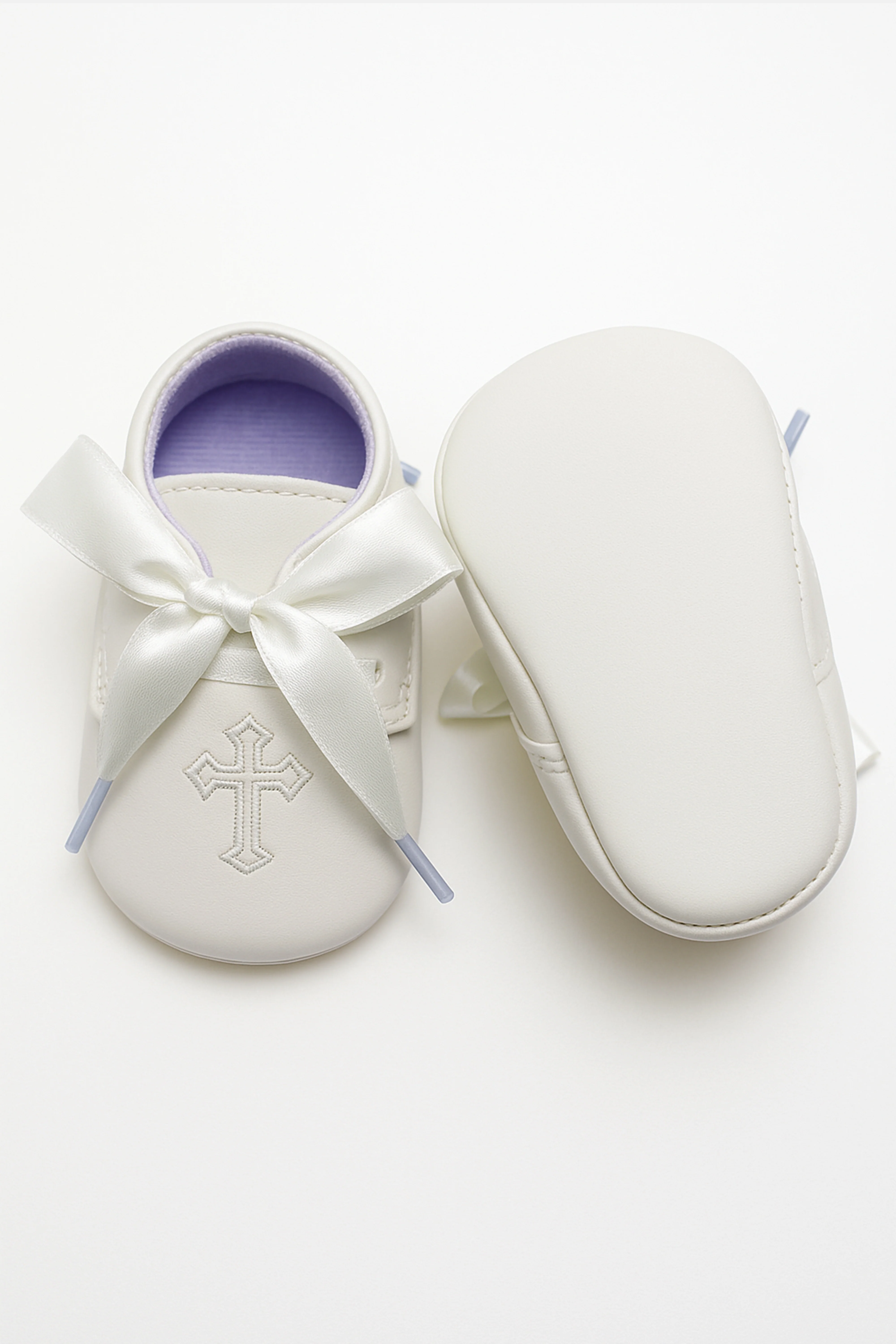 Unisex Christening Baby Pre-Walkers Shoes - 912 - Ivory - Image 4