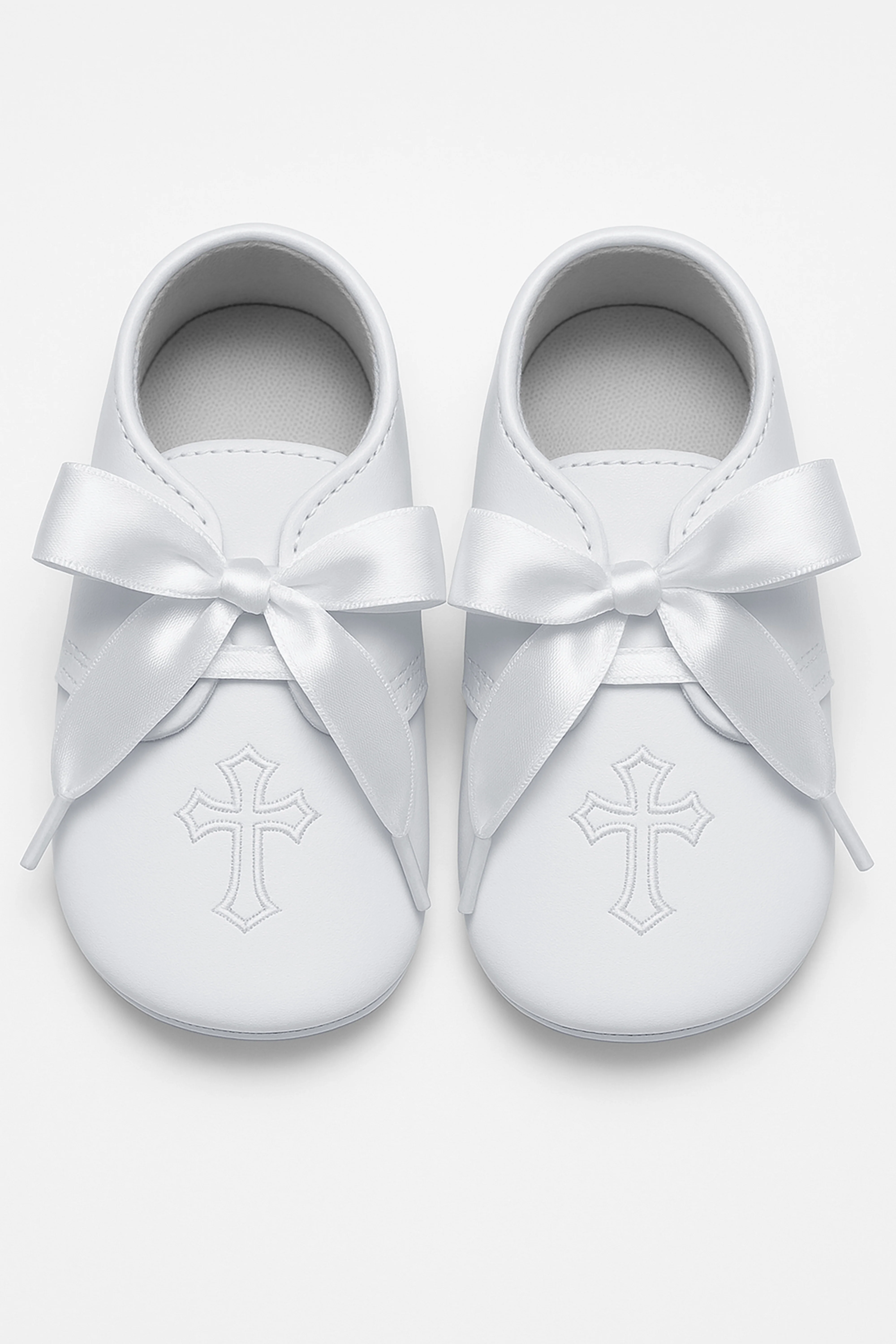 Unisex Christening Baby Pre-Walkers Shoes - 912 - White - Image 2