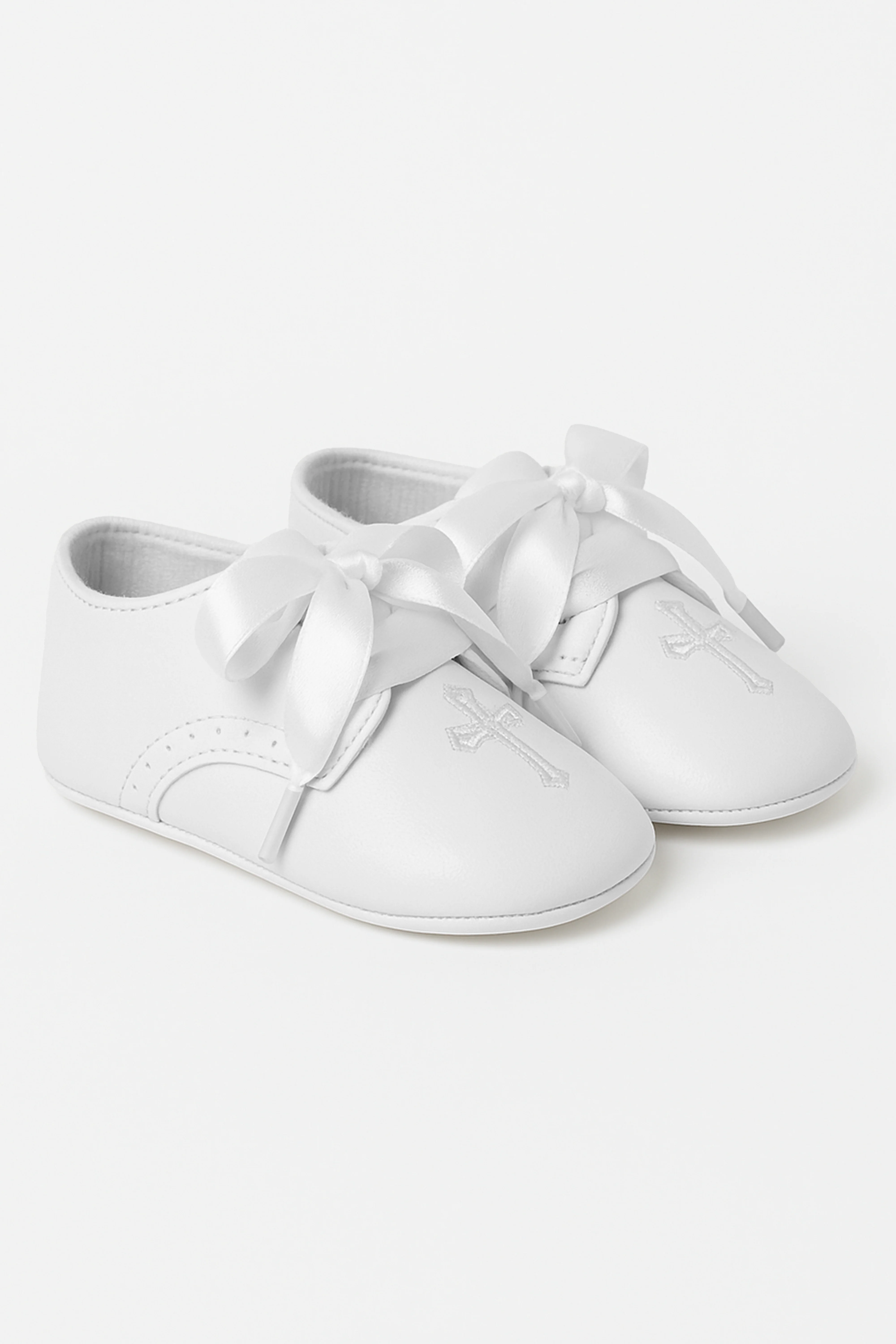 Unisex Christening Baby Pre-Walkers Shoes - 912 - White - Image 3